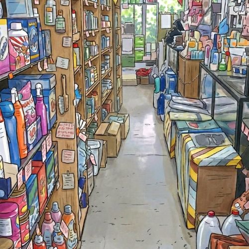 Corredor de produtos da drogaria